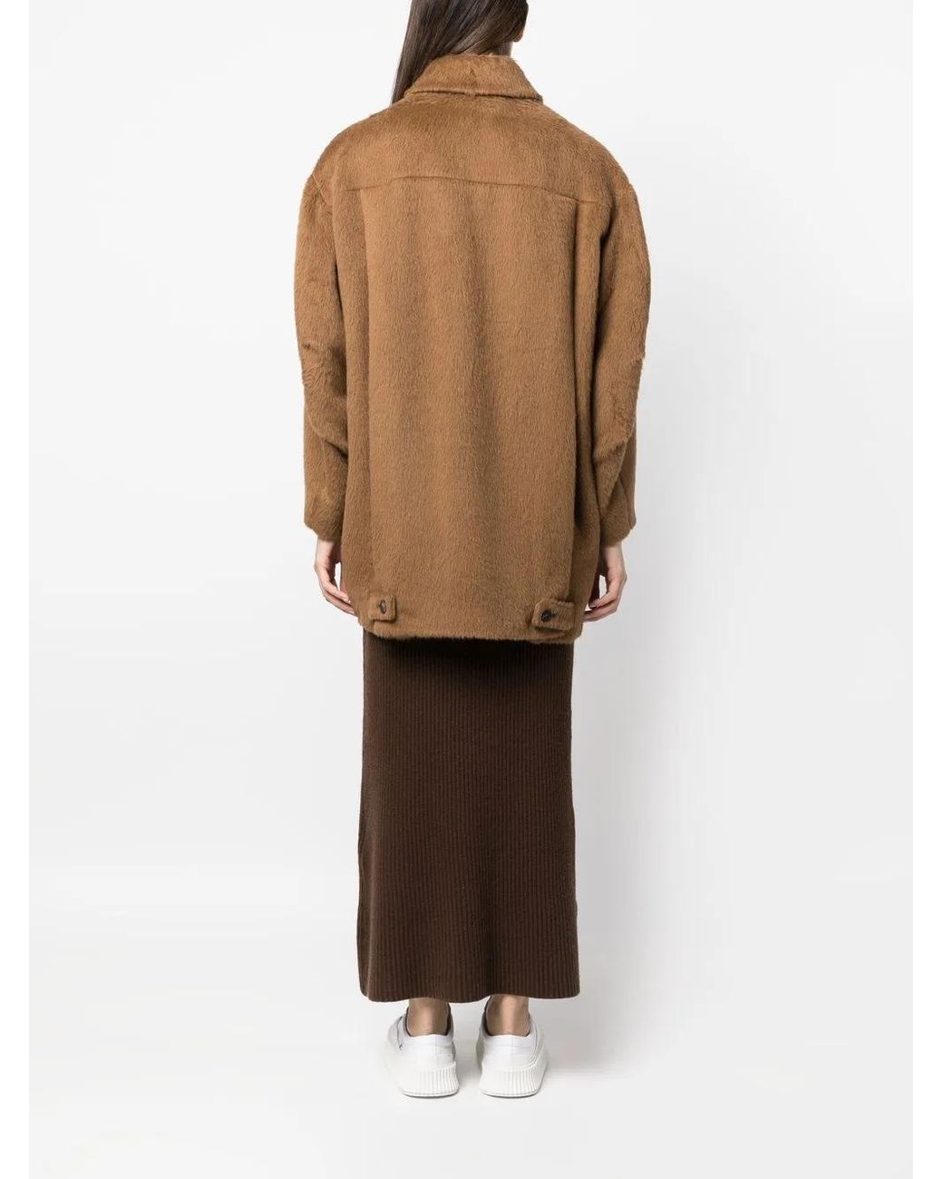 Hevò Brown Zip-Up Collared Coat