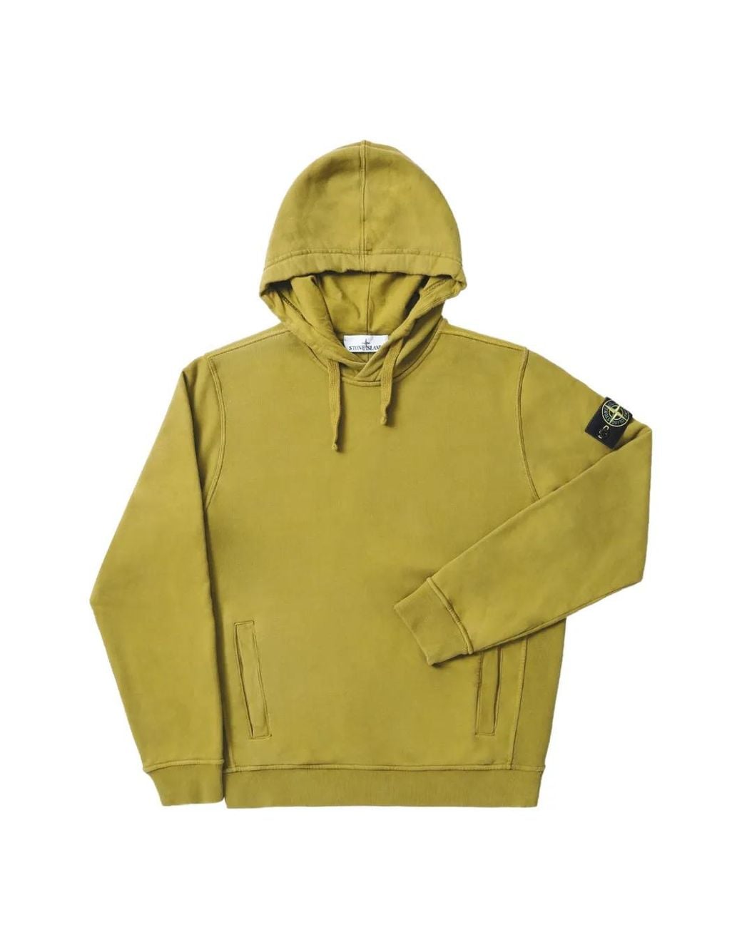 Stone Island Green 6100048 Brushed Organic Cotton Fleece Hoodie for men