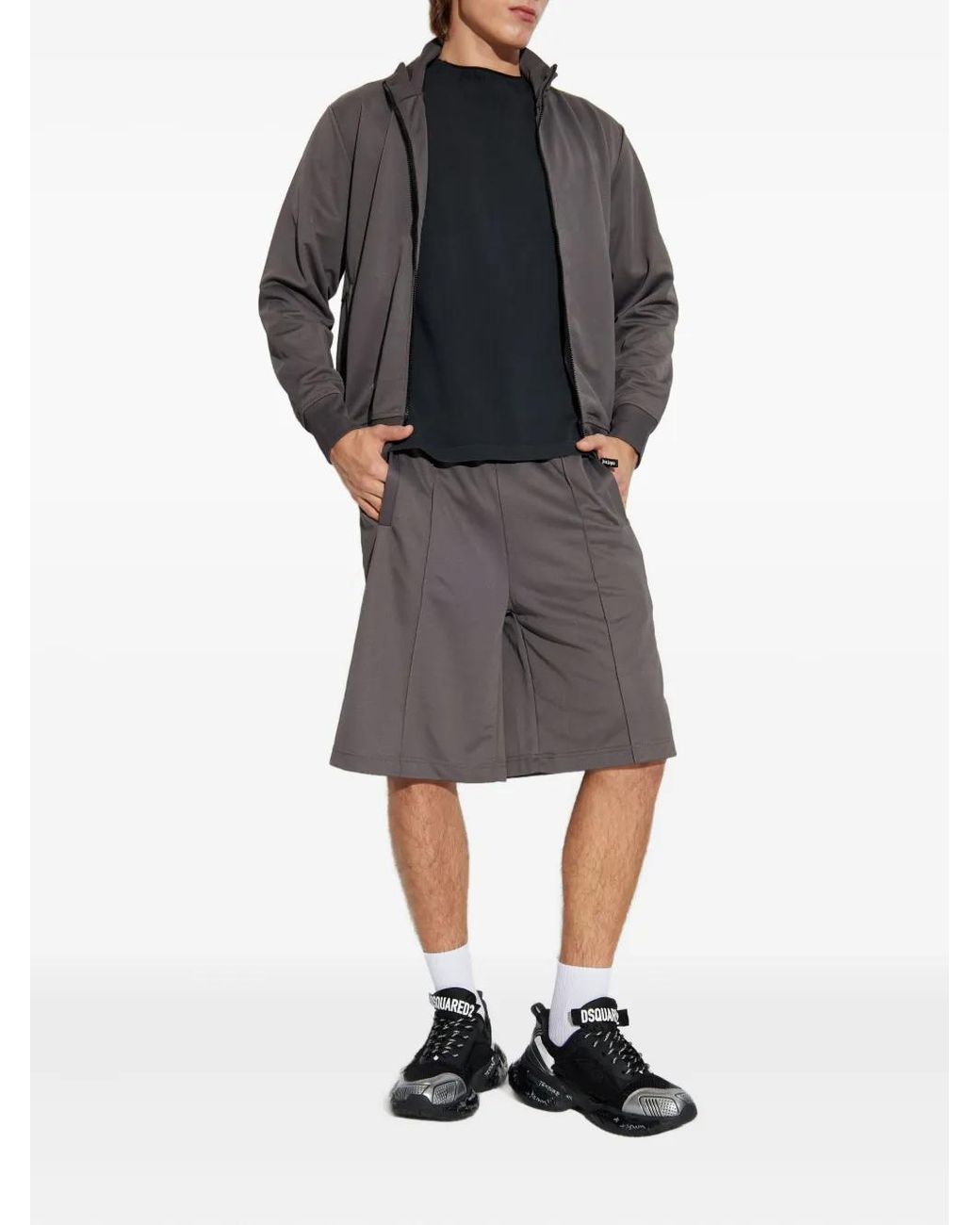 Palm Angels Gray Logo Shorts for men