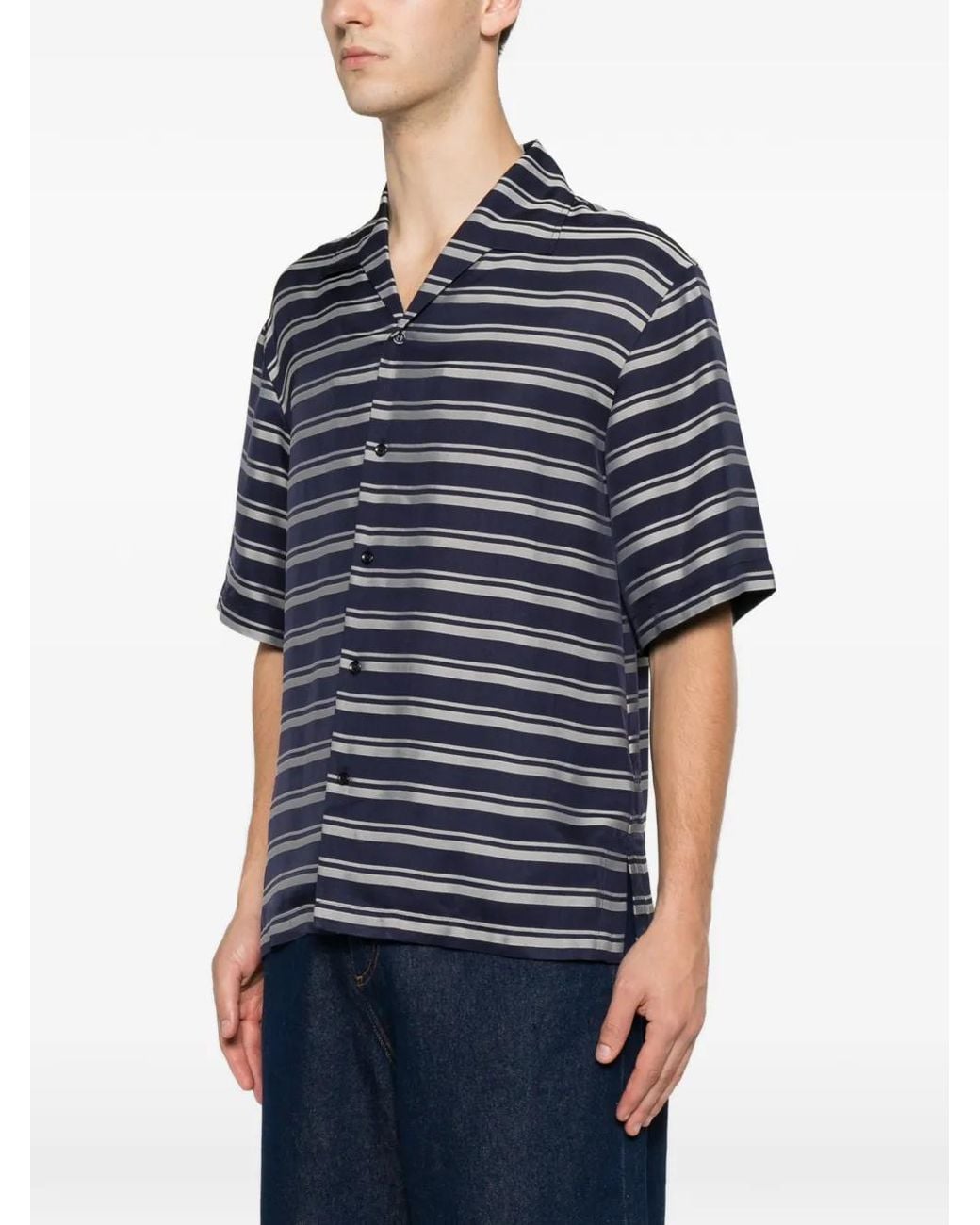 Sandro Blue Chemise À Rayures for men