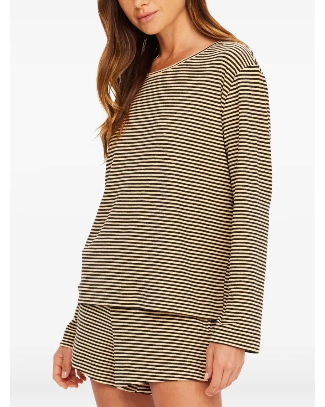 The Upside Natural Santos Rio Striped Long-Sleeve Top
