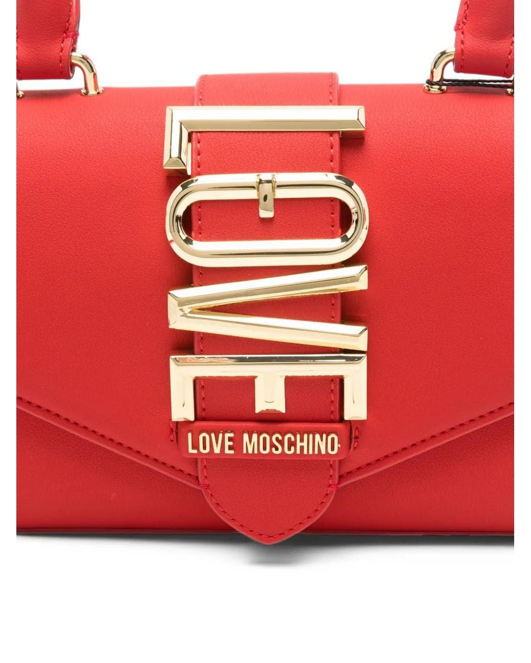 Love Moschino Red Logo-Plaque Tote Bag