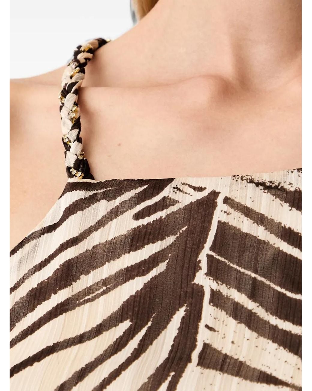 Guess Brown Floral-Print Crop Top
