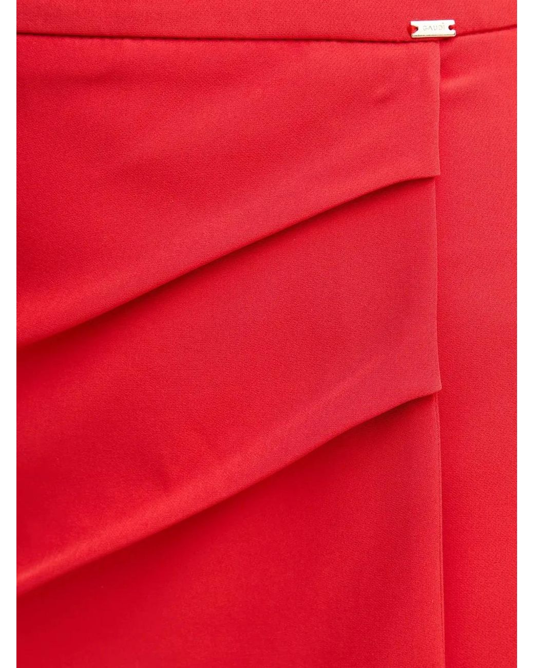GAUDI Red Flower Appliqué Skirt