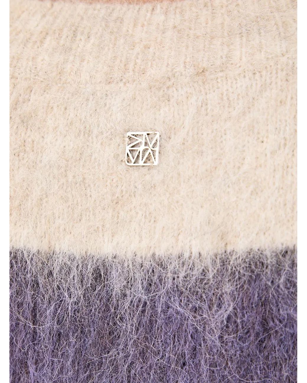Mos Mosh Gray Suvi Striped Mohair-Blend Sweater