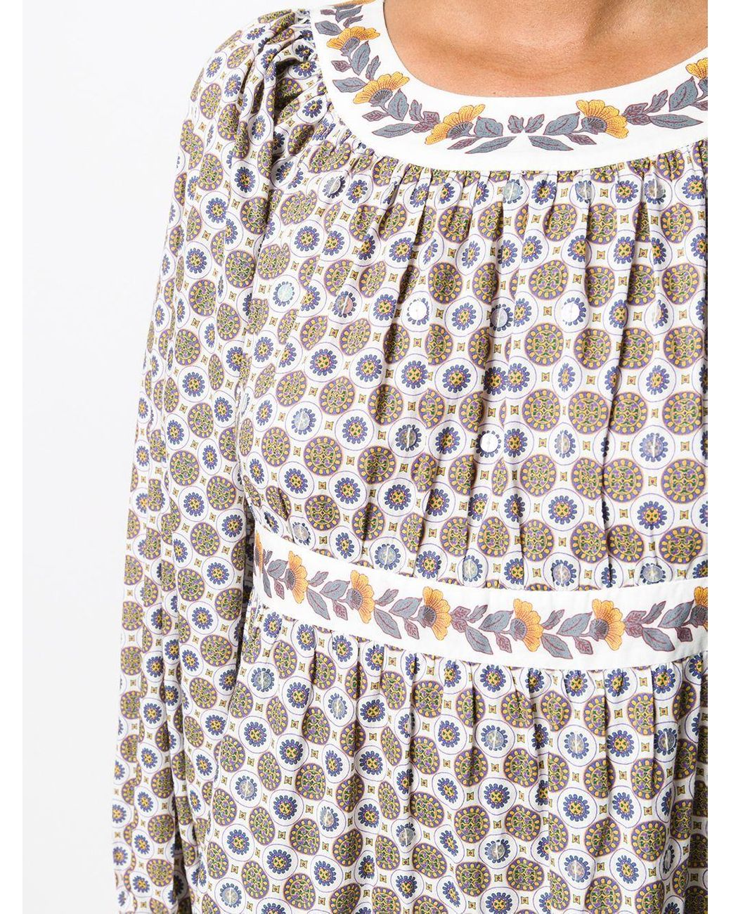 tory burch printed puff sleeve dress
