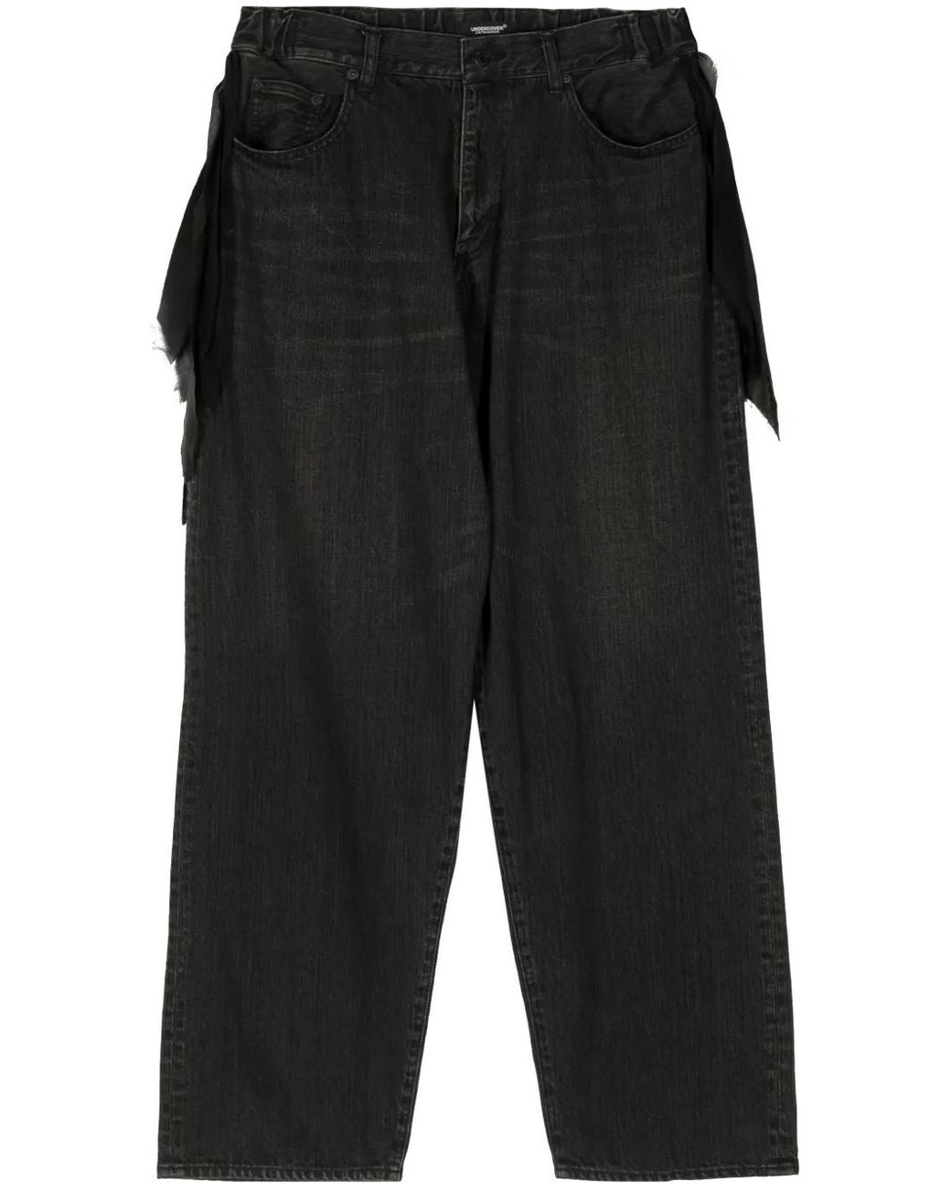 Undercover Black Low-Rise Wide-Leg Jeans