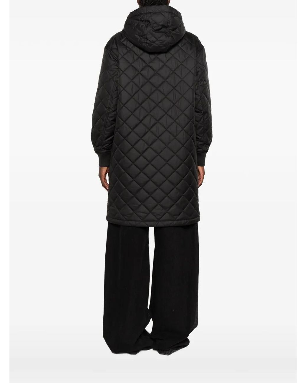 Marc O' Polo Black Quilted Hooded Coat