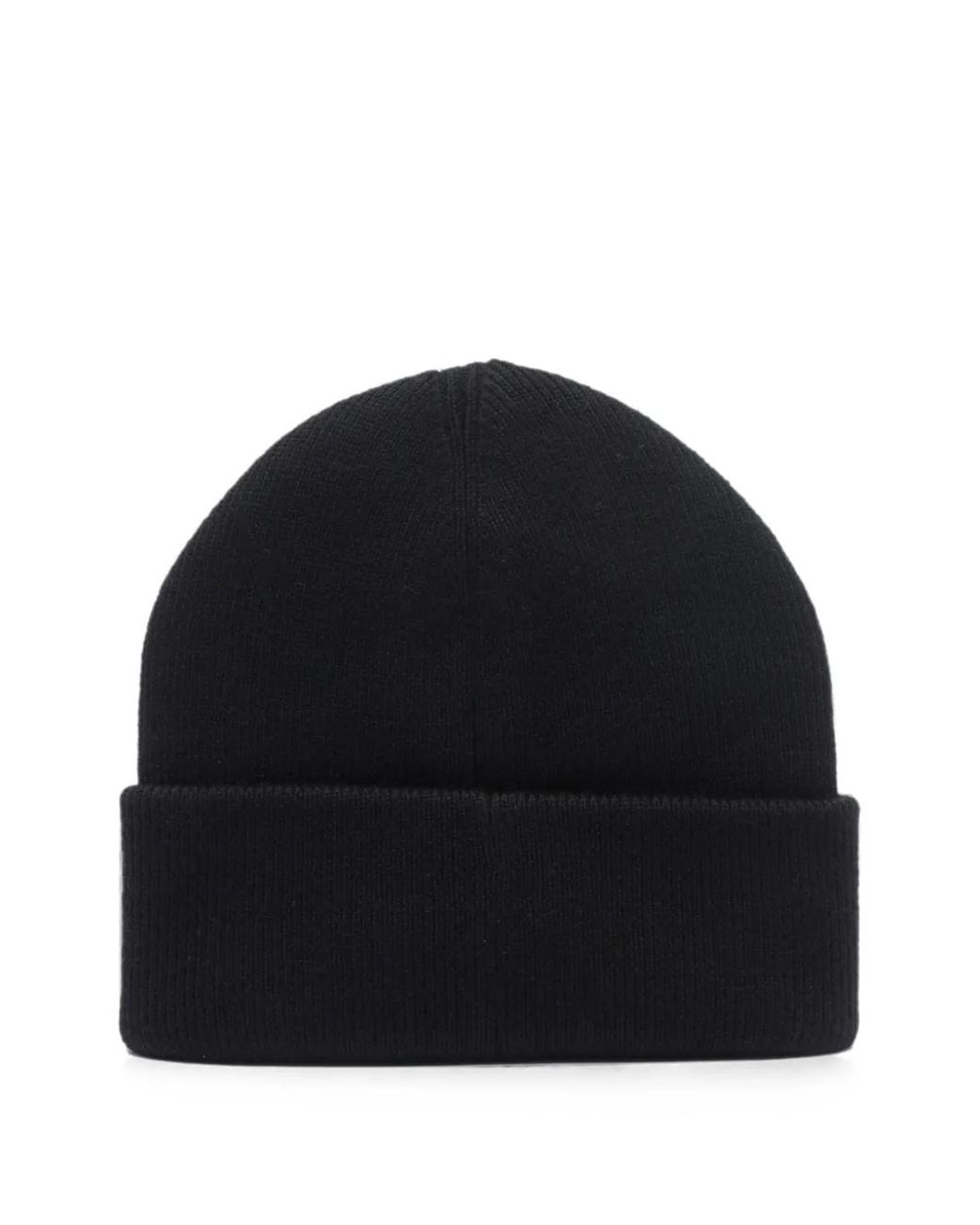 Moose Knuckles Black Icon Logo-Patch Beanie Hat for men