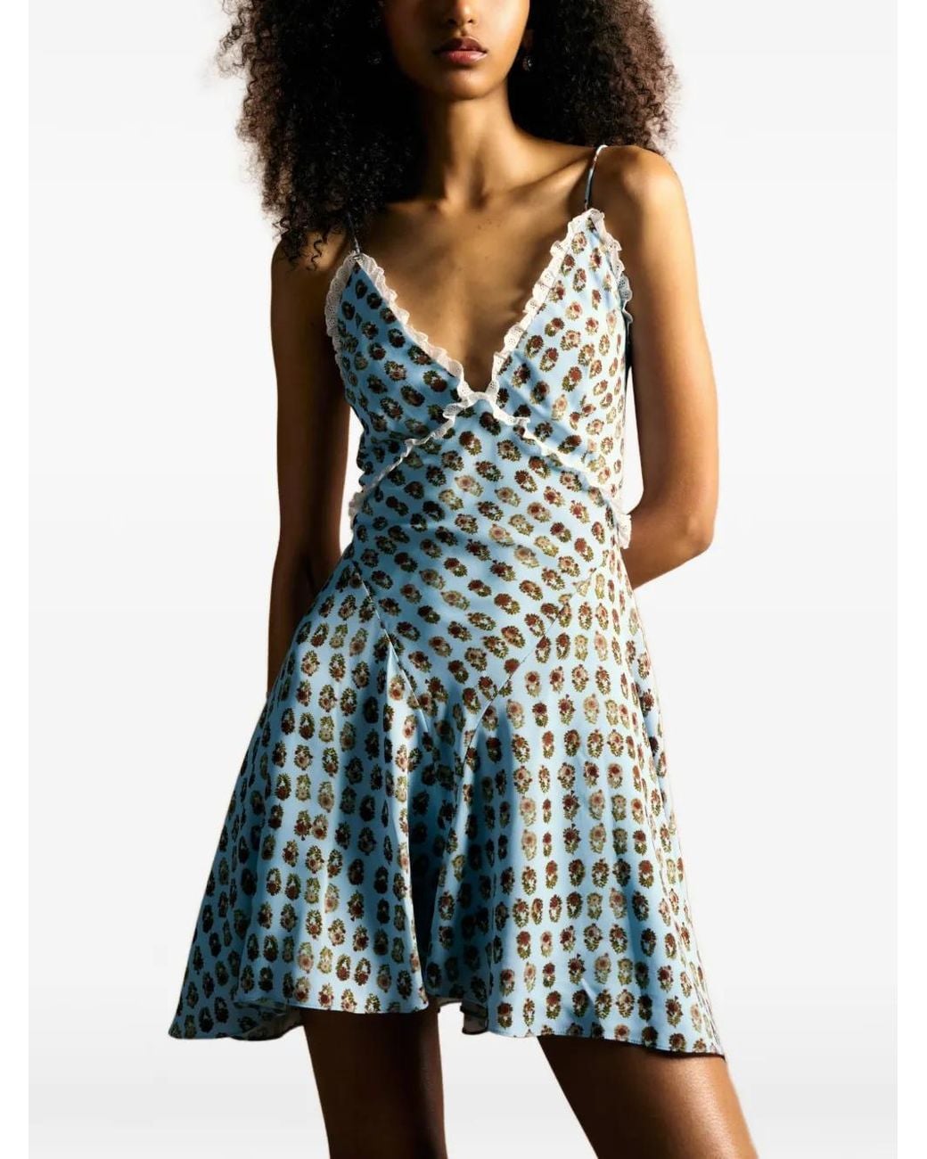 Markarian Blue Aristea Sunflower-Print Mini Dress