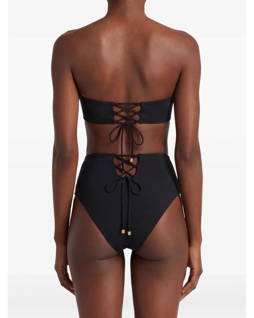 Kiki de Montparnasse Black Lace-Up Hw Bikini Bottom
