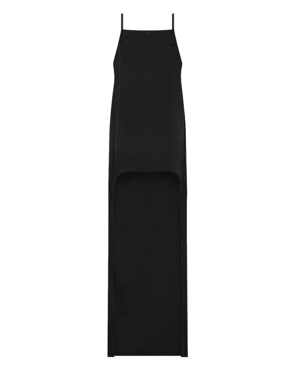 Courreges Black Backless Satin Long Dress