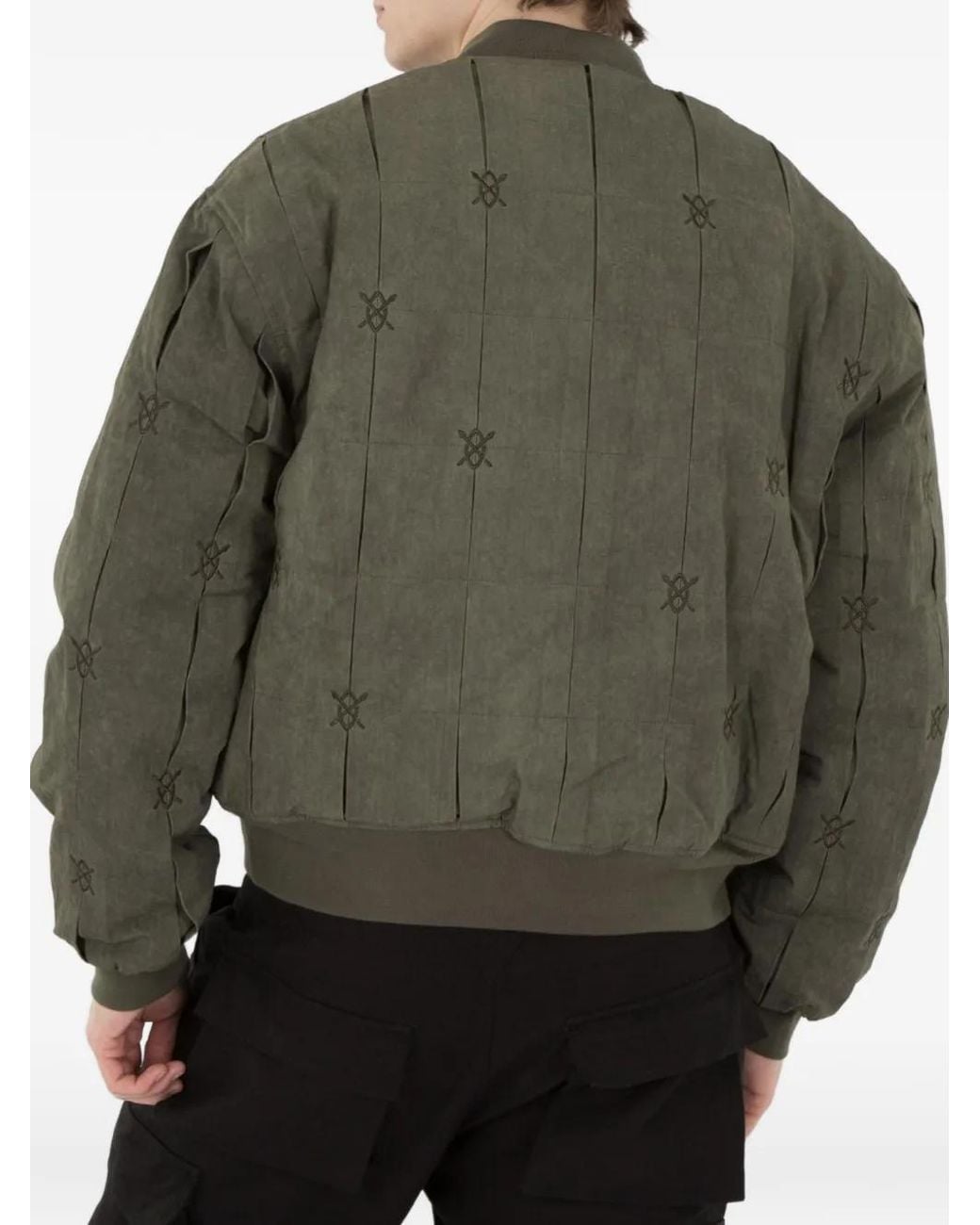 Daily Paper Green Rasal Logo-Embroidered Bomber Jacket for men