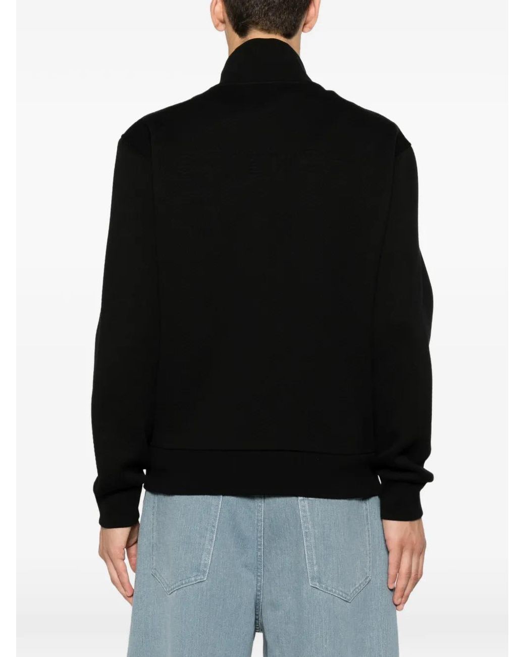 Givenchy Black Herringbone Sweatshirt With Jacquard for men