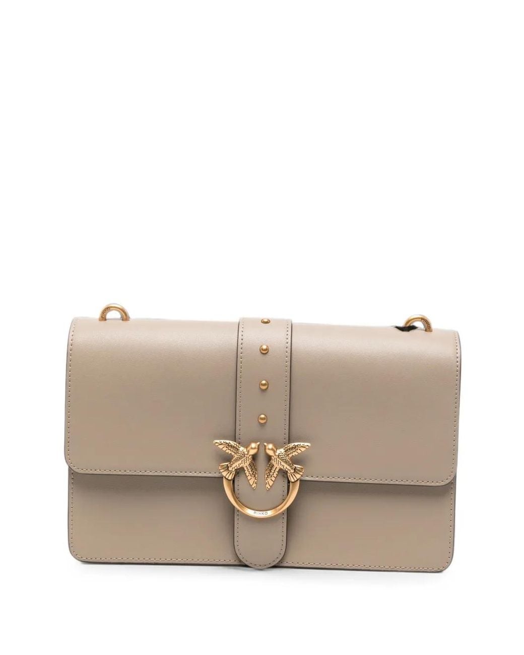Pinko Natural Medium Love Bag One Leather Handbag With New Buckle