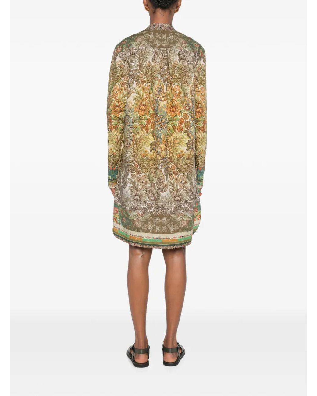Pierre Louis Mascia White Floral-Print Mini Dress