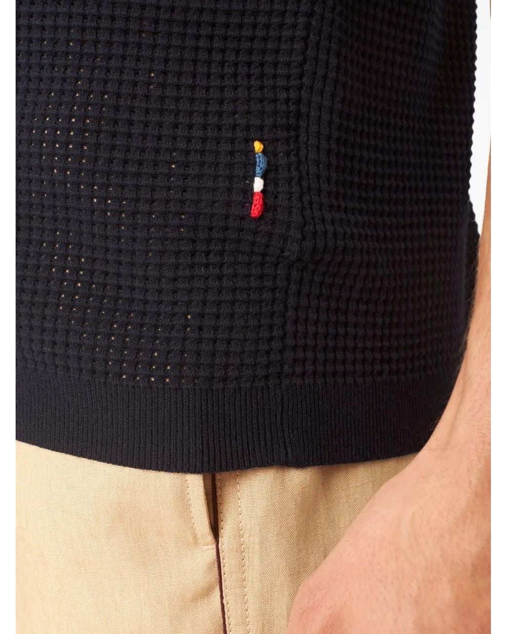 Orlebar Brown Black V-Neck Polo Shirt for men