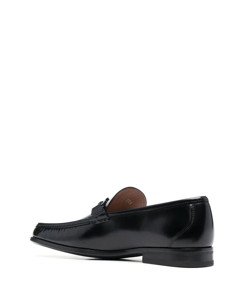 Ferragamo Black Gancini Leather Loafers for men