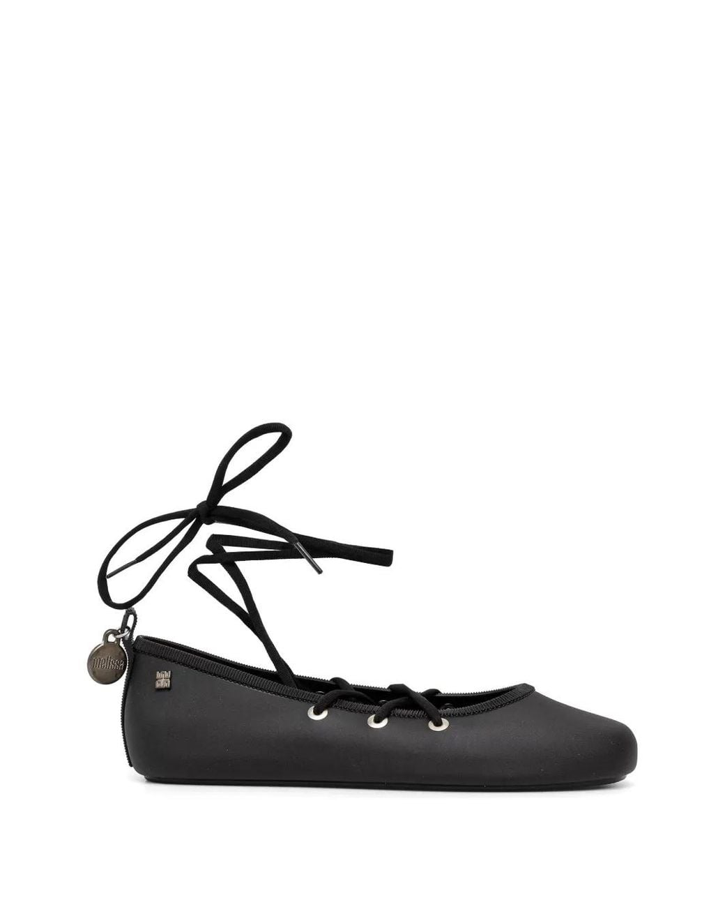 Melissa White Lace-Up Ballet Flats