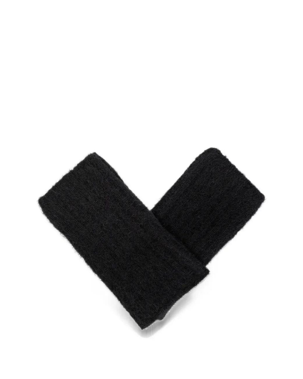 Givenchy Black Logo-Print Fingerless Gloves