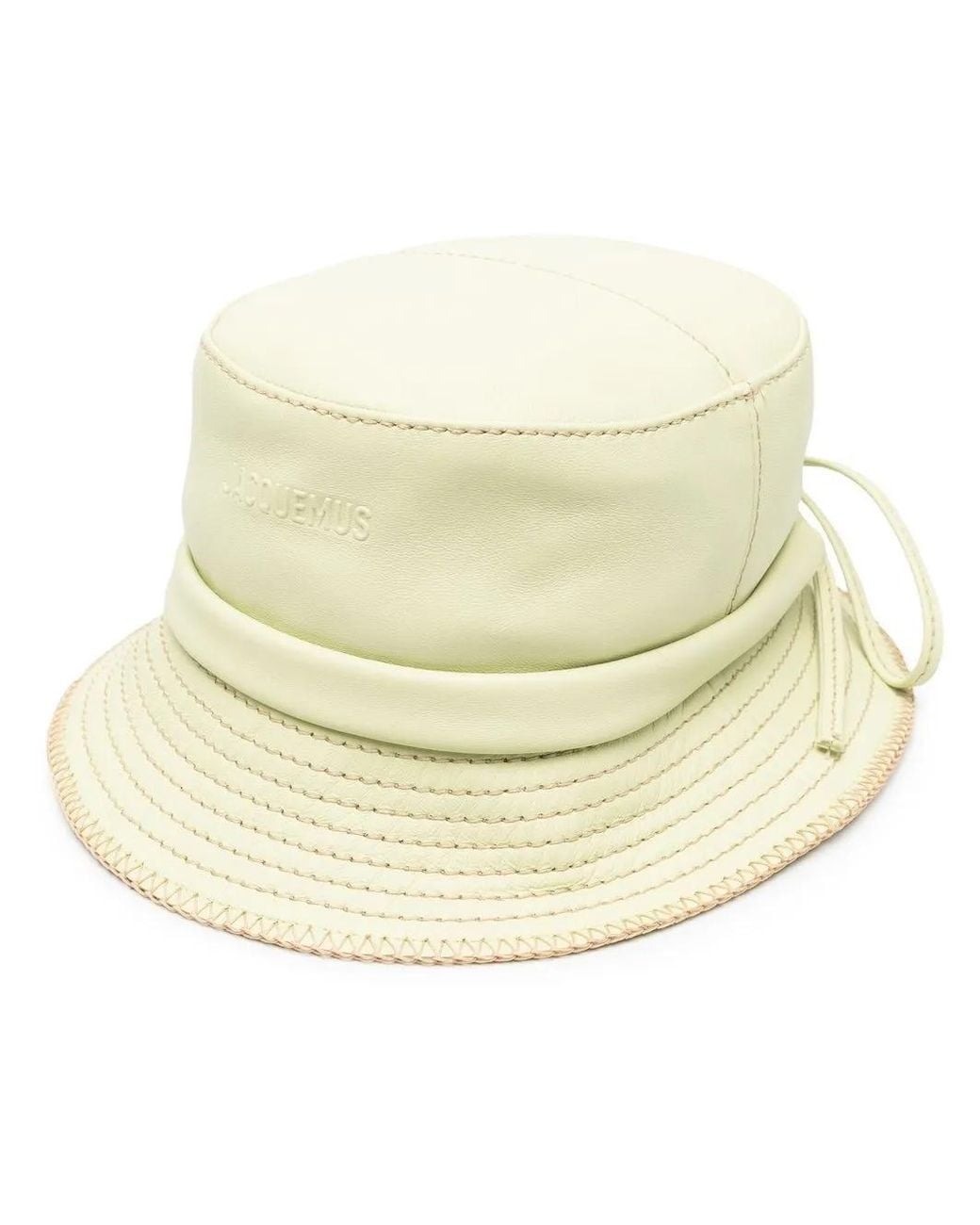 Jacquemus Natural Le Bob Gadjo Leather Bucket Hat for men
