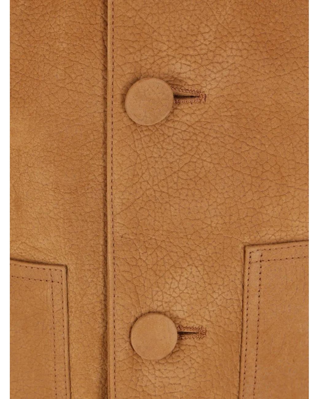 Plan C Brown Shearling-Collar Pocket Jacket