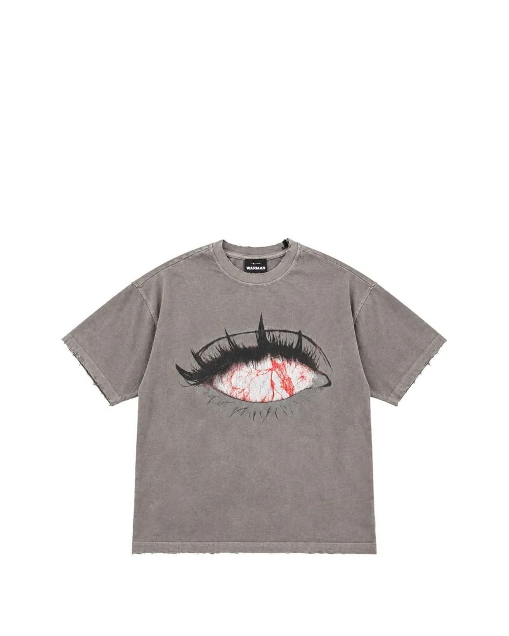 WARMAN Gray Graphic-Print Distressed T-Shirt for men