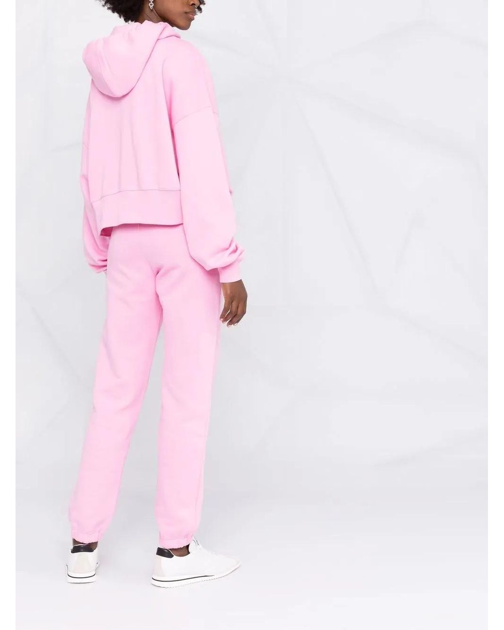 MSGM Pink Logo-Print Hoodie