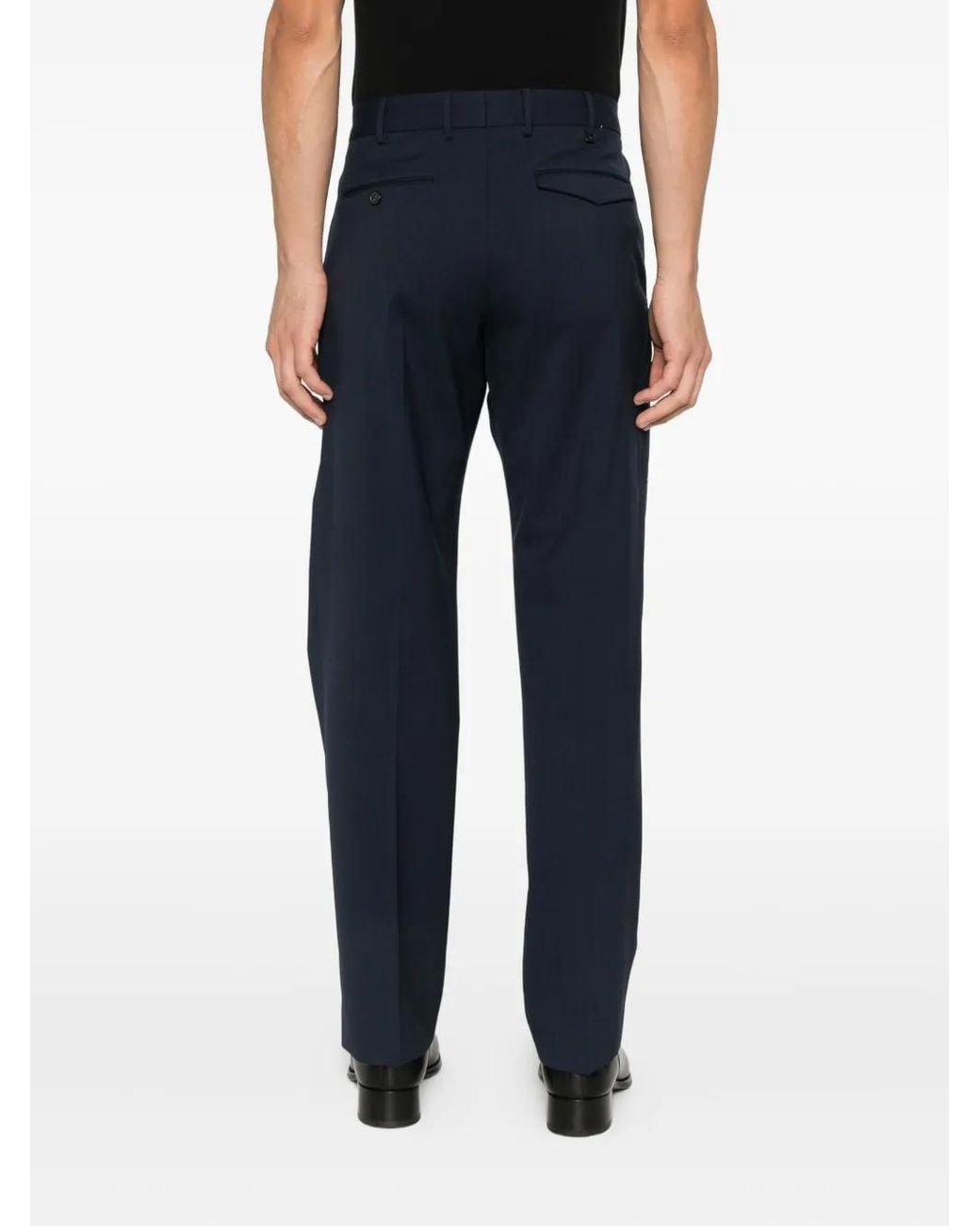 PT Torino Blue Wool Trousers for men