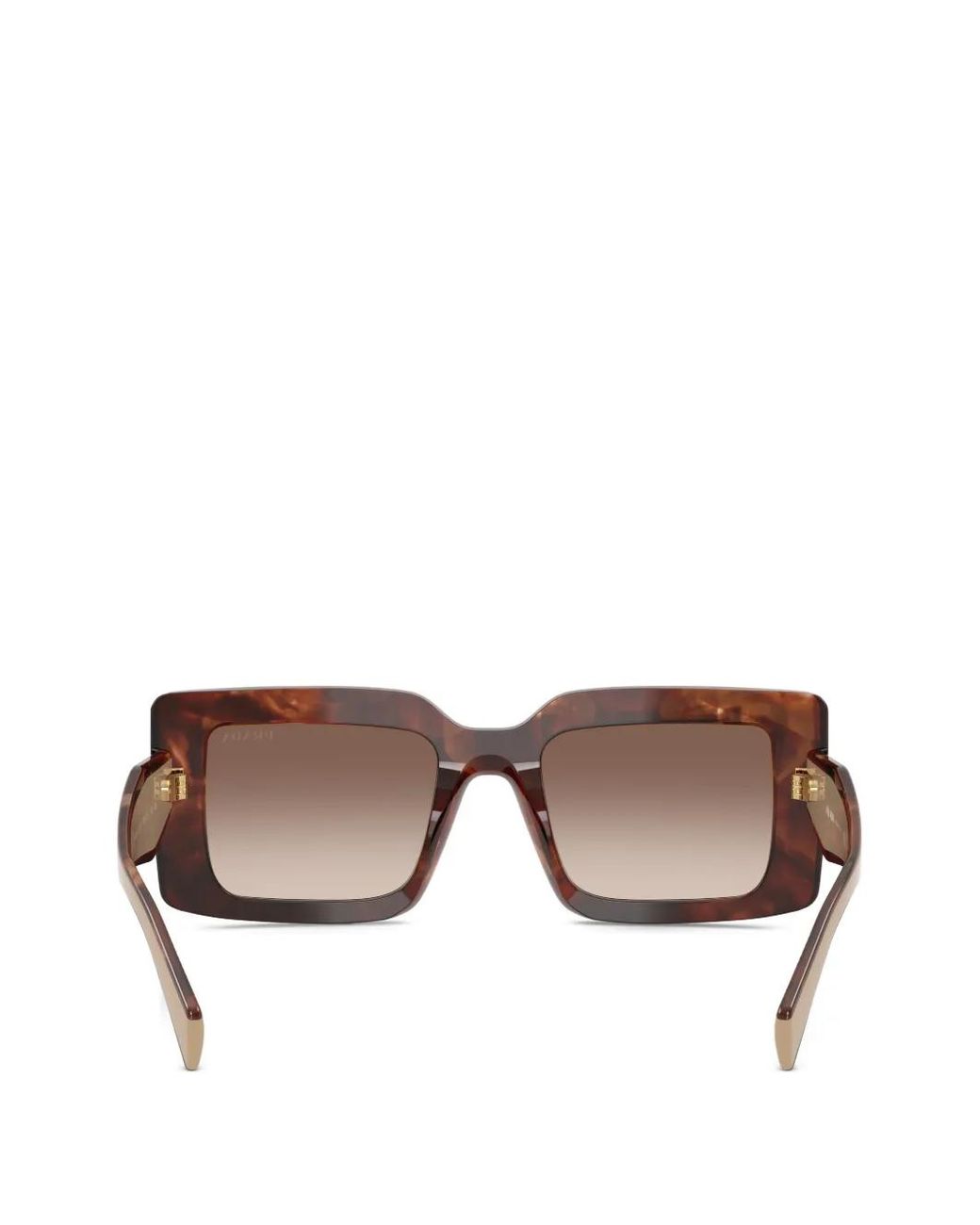 Prada Green Tortoiseshell-Effect Square-Frame Sunglasses