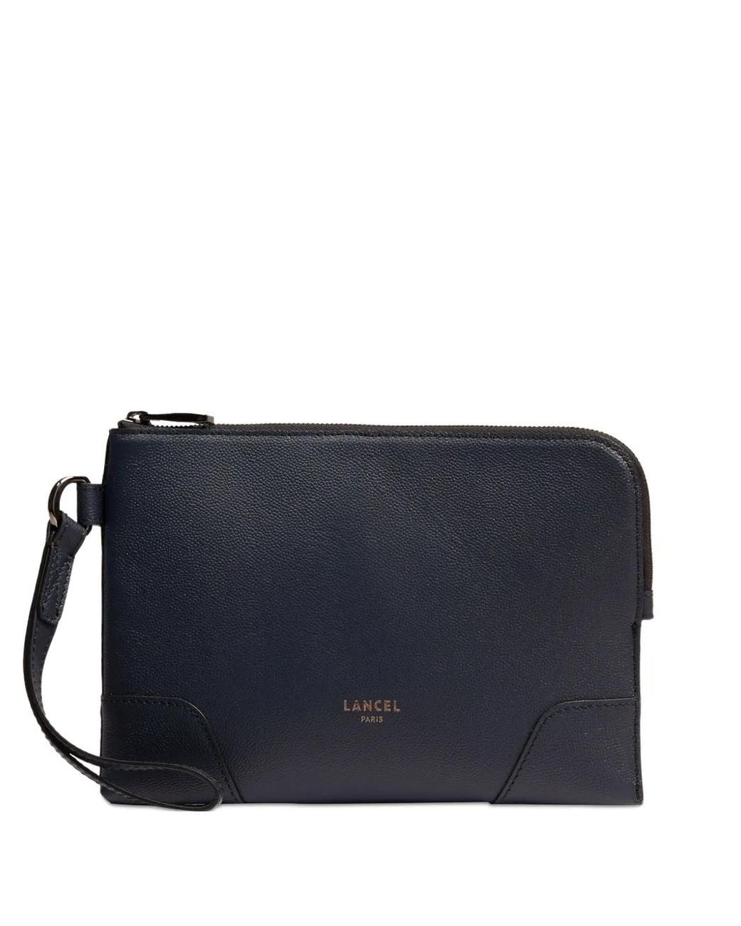 Lancel Blue Zip-Fastening Leather Clutch for men