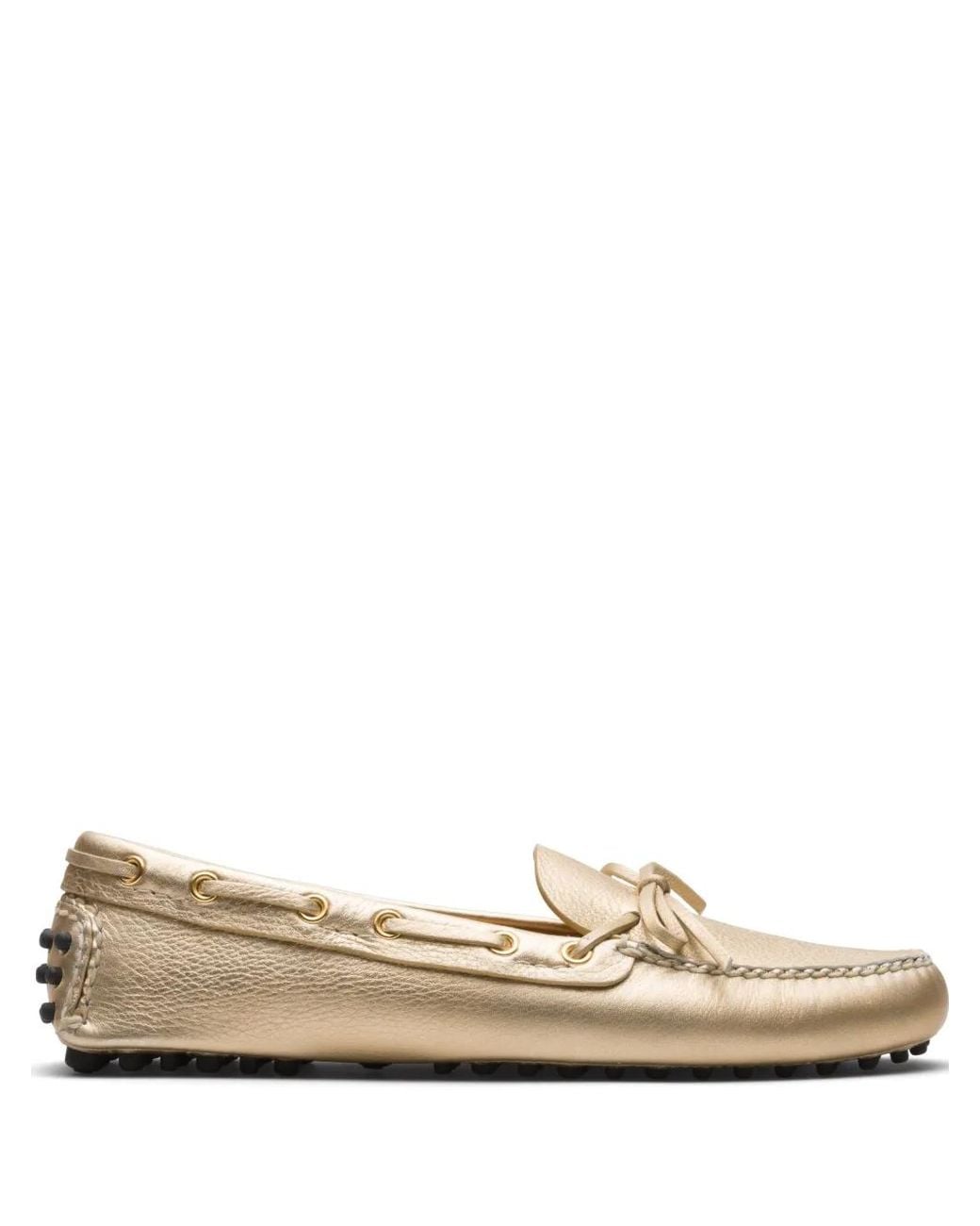 Car Shoe Natural Grained-Leather Driving Shoes