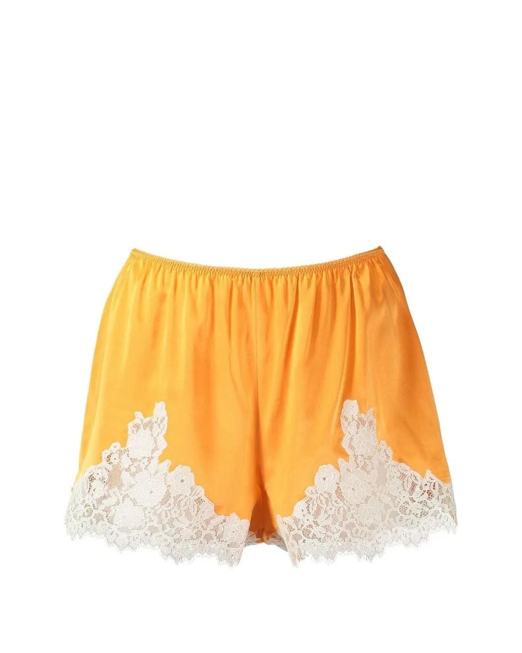Doen Orange Iona Lace-Trim Mini Shorts