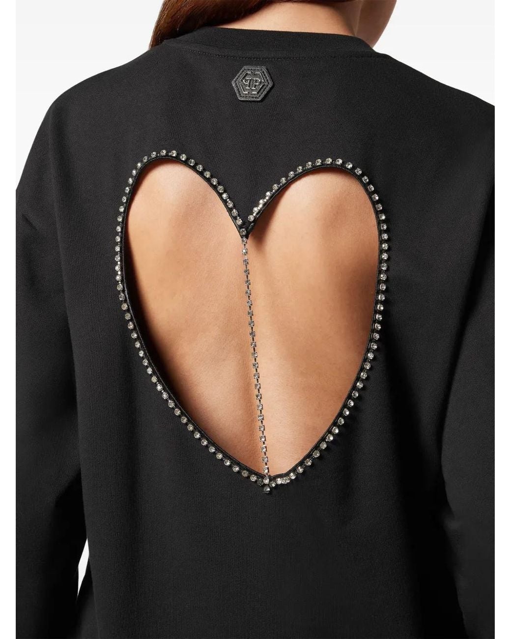 Philipp Plein Black Logo-Patch Cotton Sweatshirt