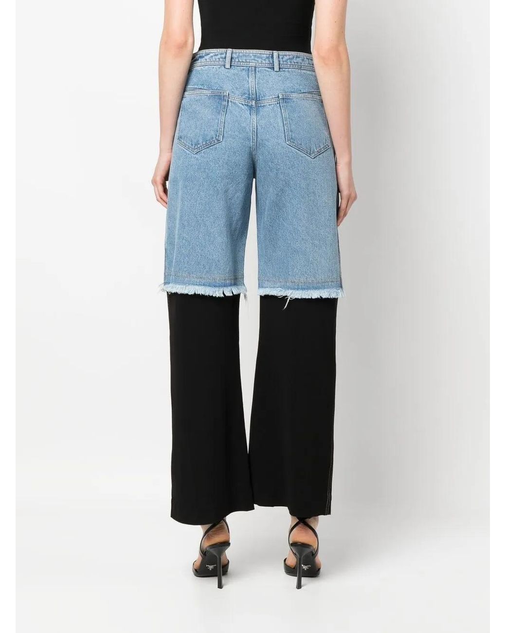 Christopher Esber Blue Deconstruct Straight-Leg Jeans