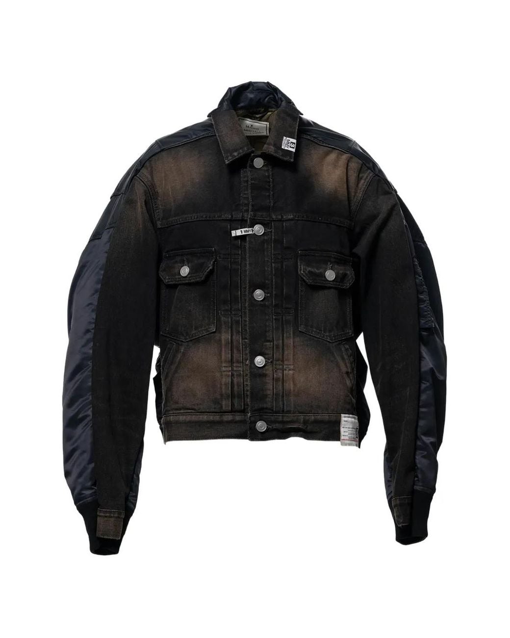 Maison Mihara Yasuhiro Black Panelled Denim Jacket for men