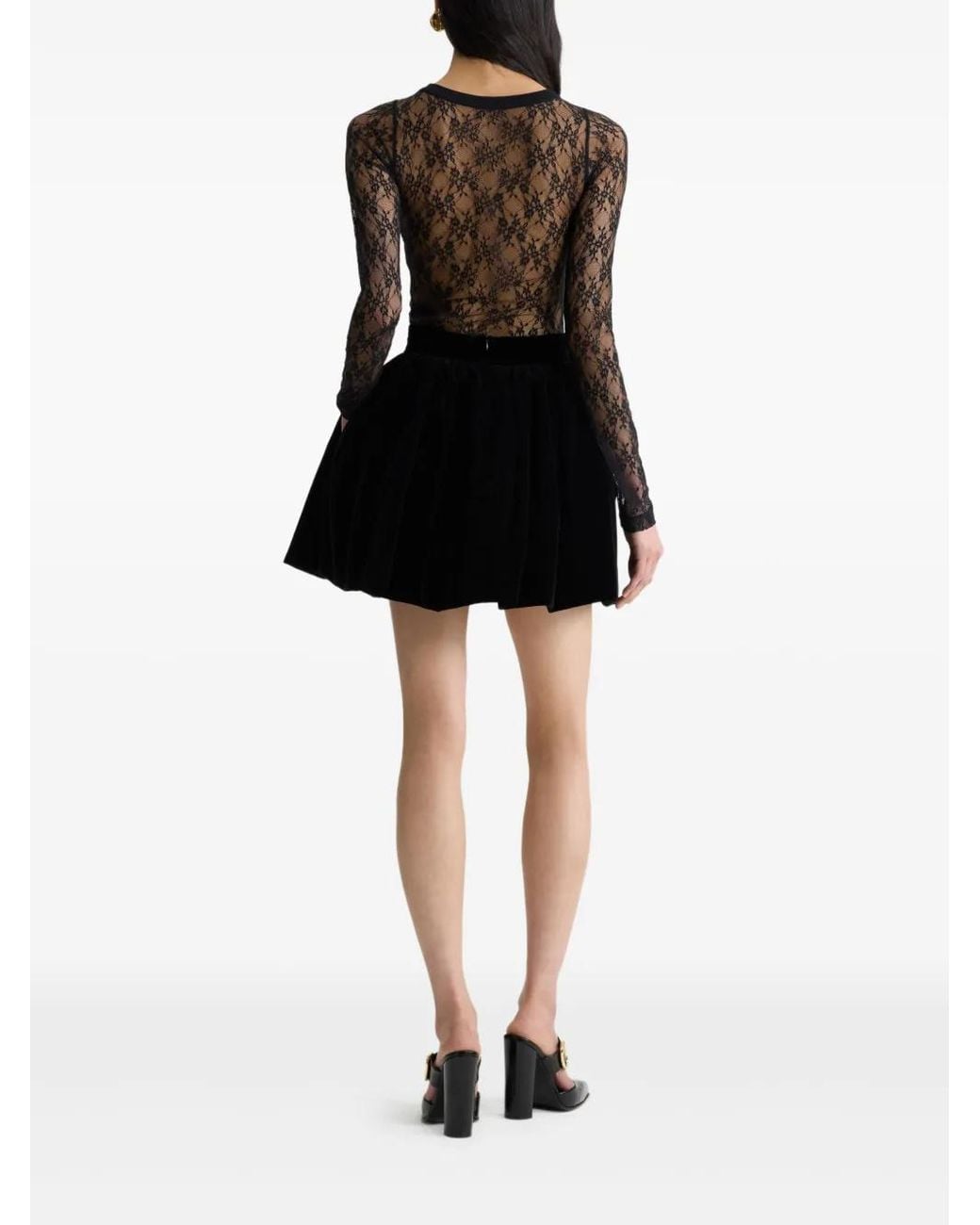 Patou Black Bloomer-Effect Mini Skirt