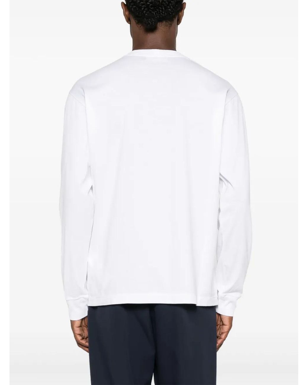 Stone Island White T-Shirt M/Lunga for men