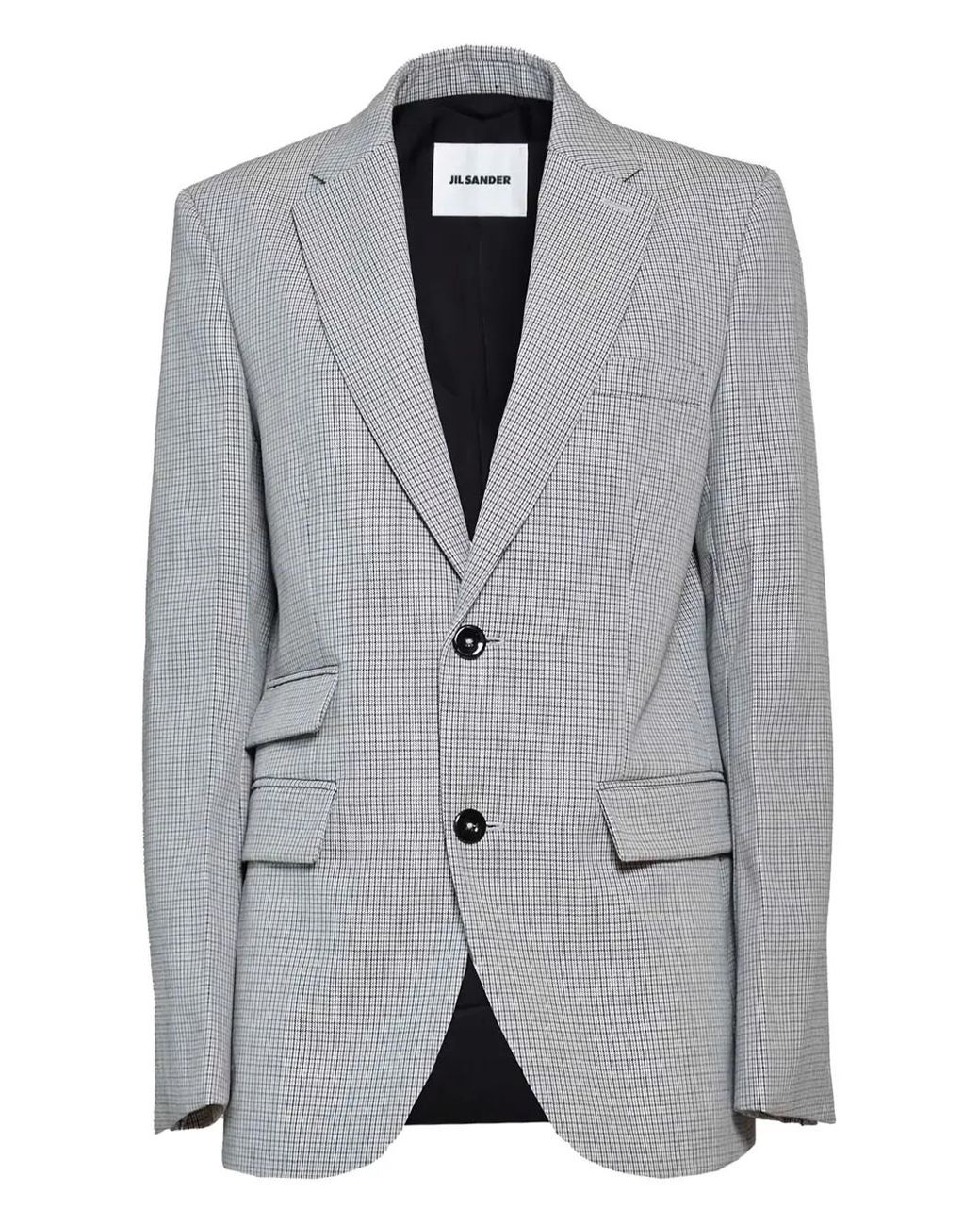 Jil Sander Gray Checked Blazer