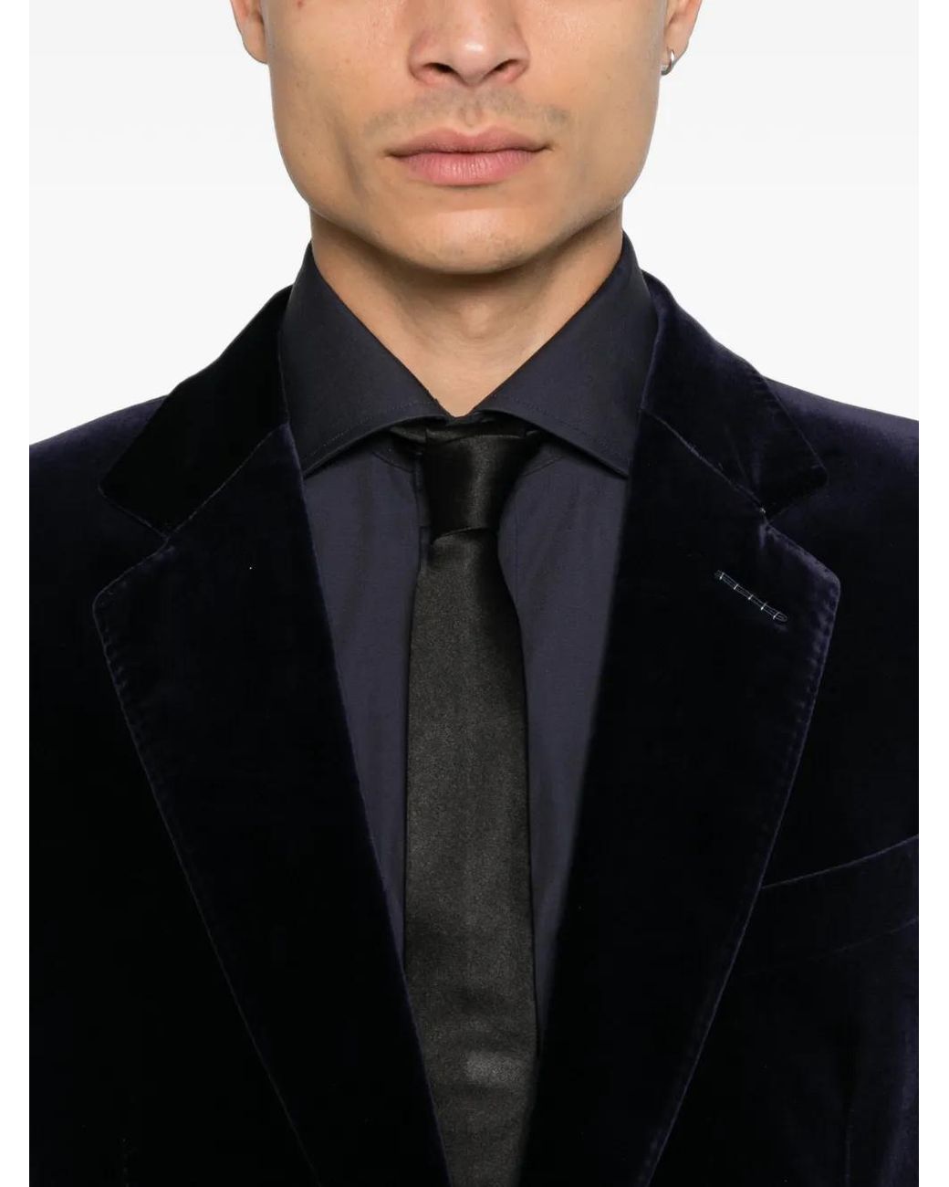 Tom Ford Black Velvet Single-Breasted Blazer for men
