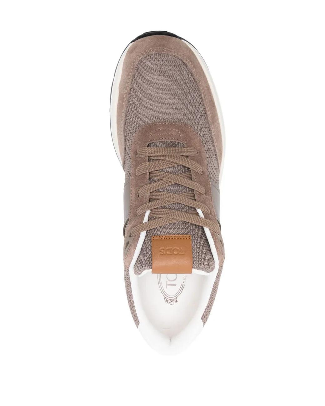 Tod's Brown Logo-Debossed Suede Sneakers for men