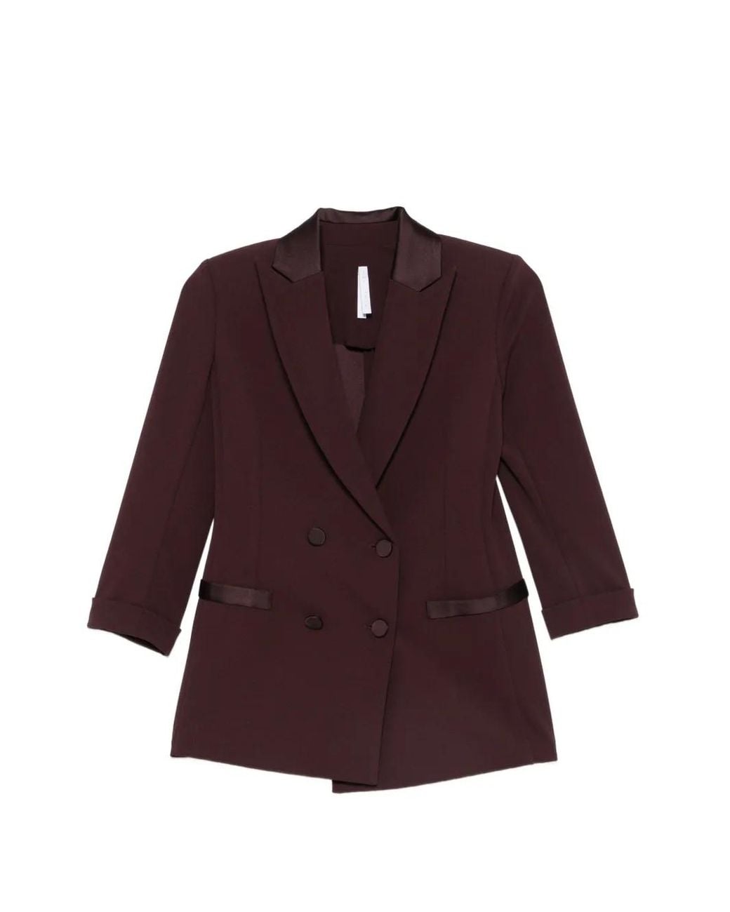 Imperial Purple Double-Breasted Satin-Trim Jacket