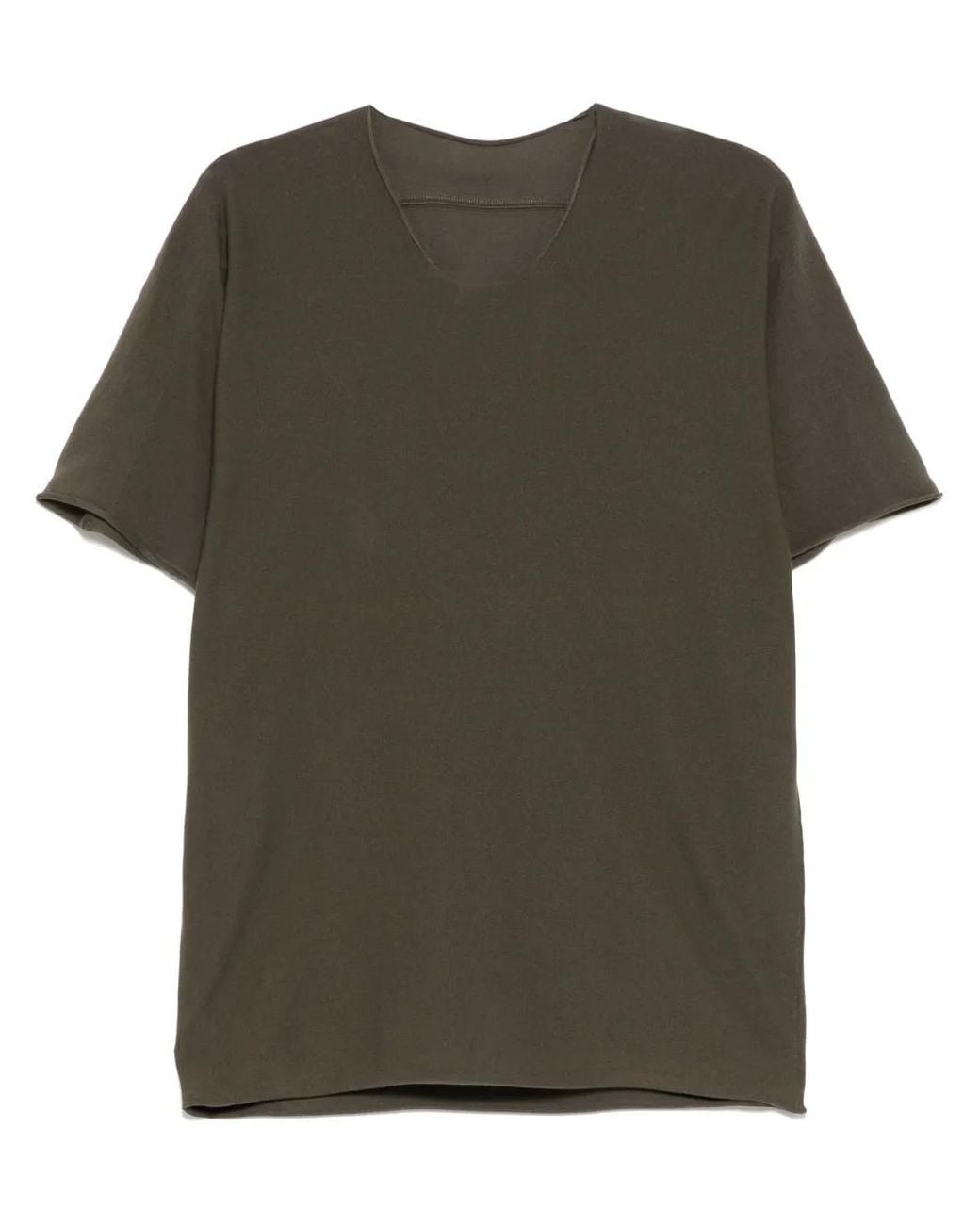 Label Under Construction Green Raw Edge T-Shirt for men