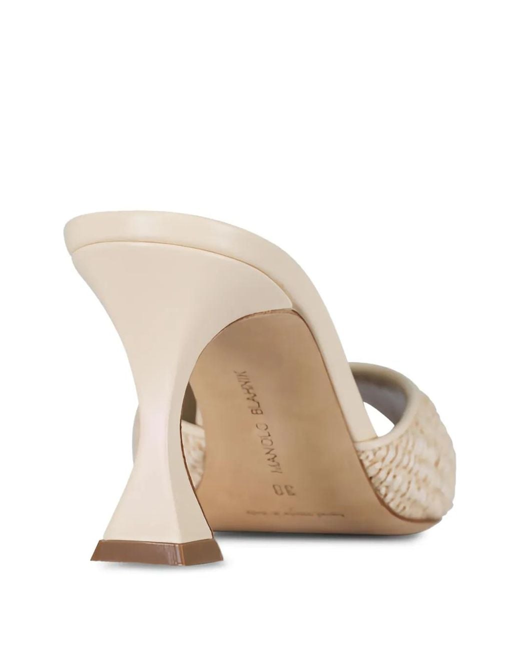 Manolo Blahnik Natural Jadara Open-Toe Sandals