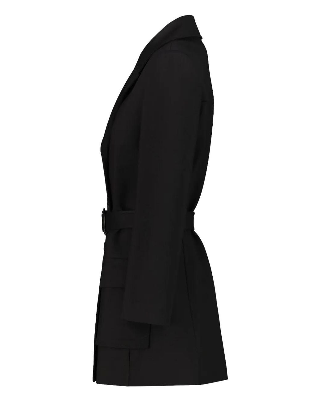 DR. HOPE Black Belted Double-Breasted Coat