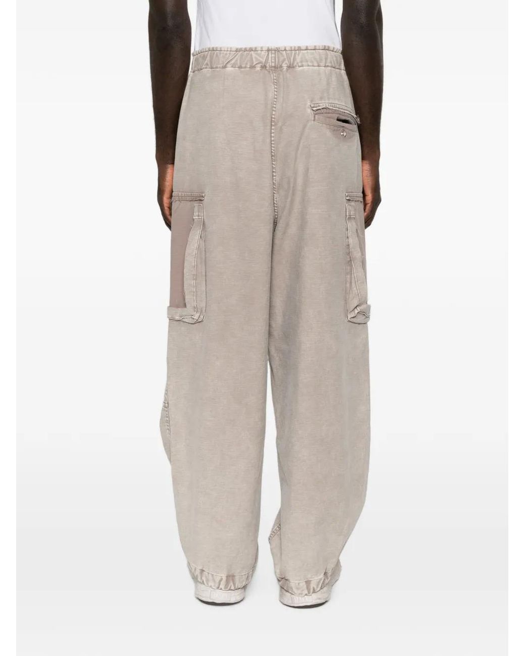 Maison Mihara Yasuhiro White Pantalon Cargo À Lien De Resserrage Et Empiècements for men