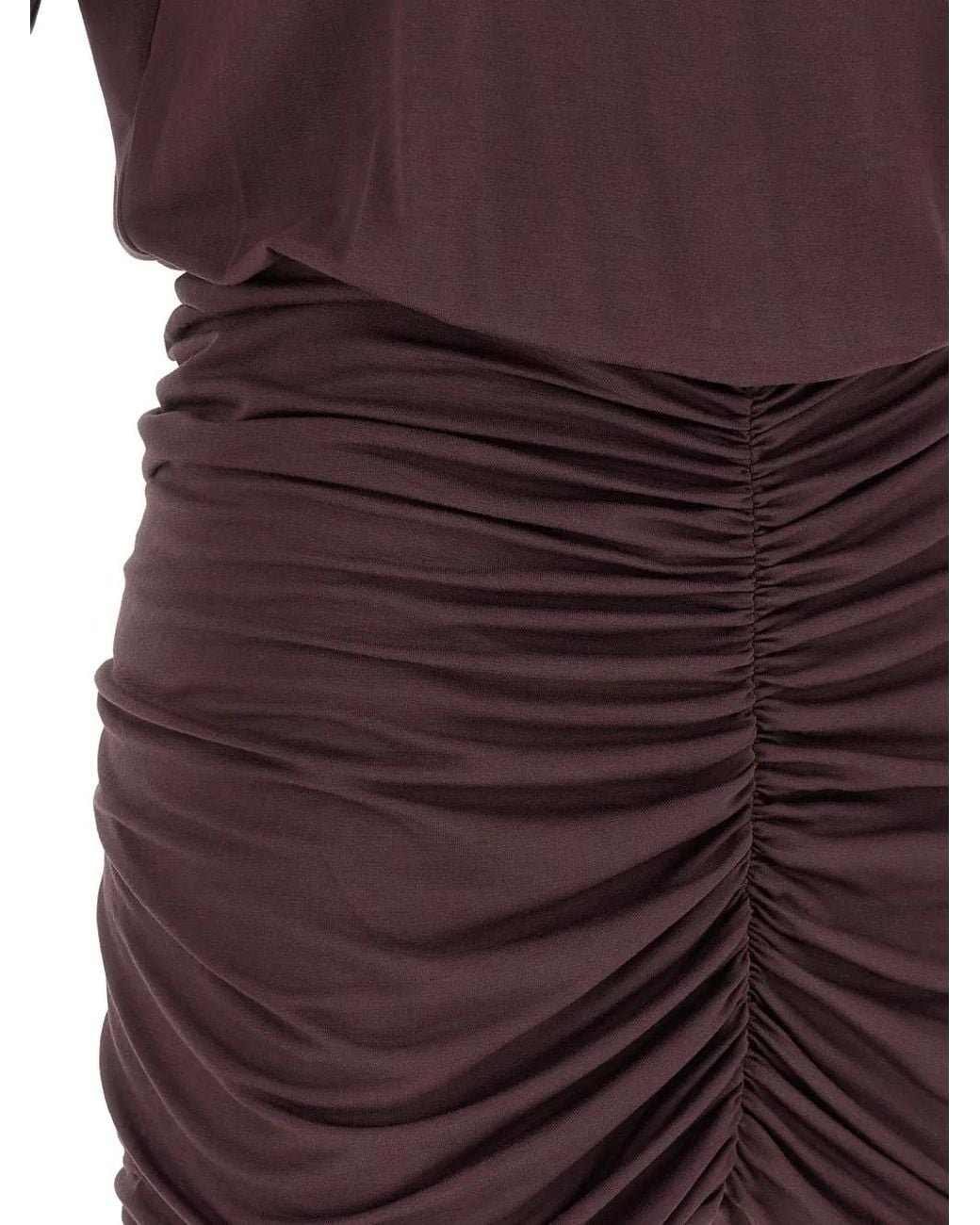 ANDAMANE Purple Lennox Ruched Mini Dress