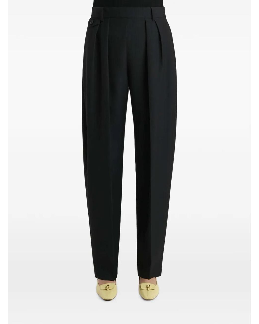 Khaite Black Jude Pinstripe Trousers