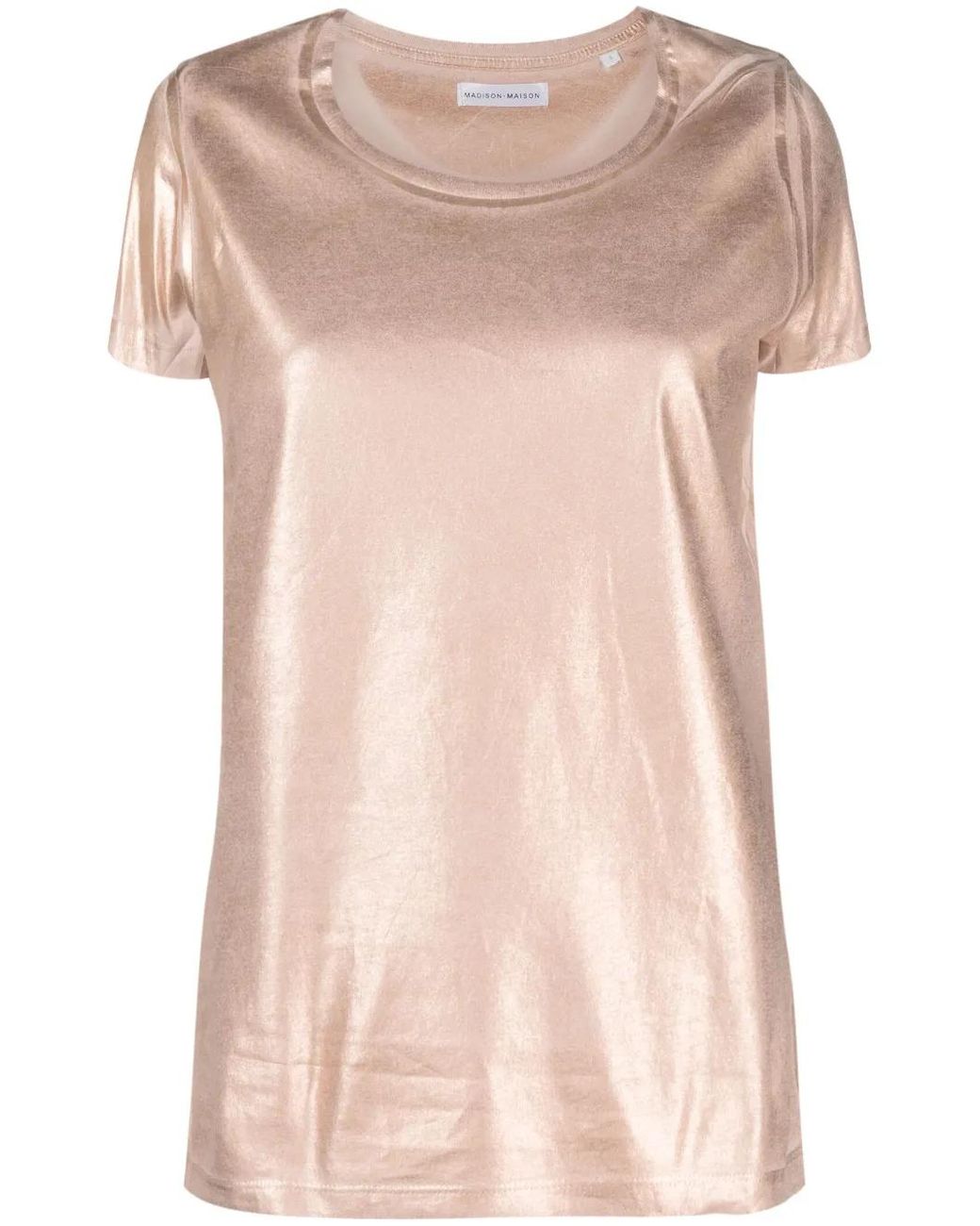 Madison Maison Pink Short-Sleve Lamé T-Shirt