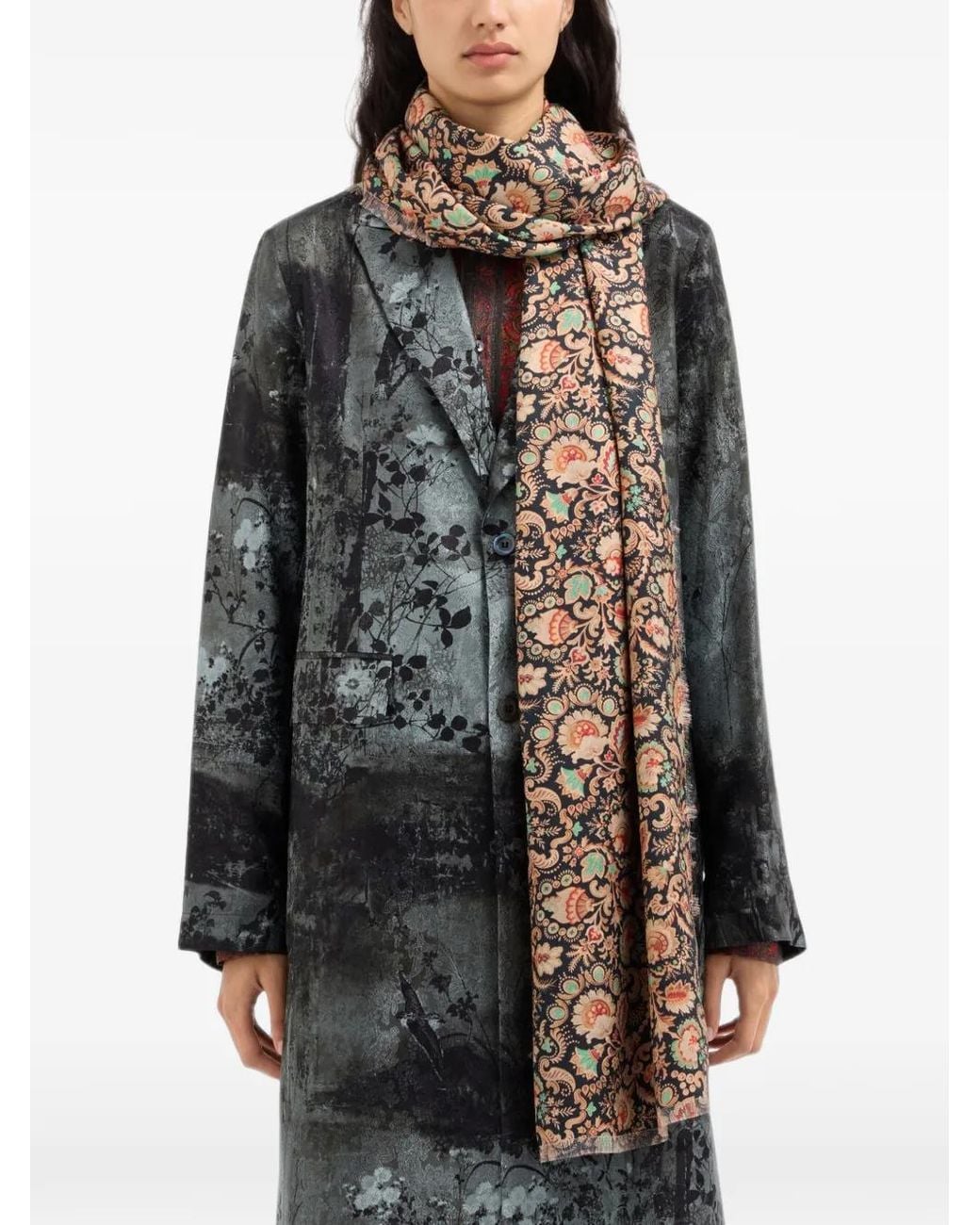 Pierre Louis Mascia Black Fancy Silk Scarf